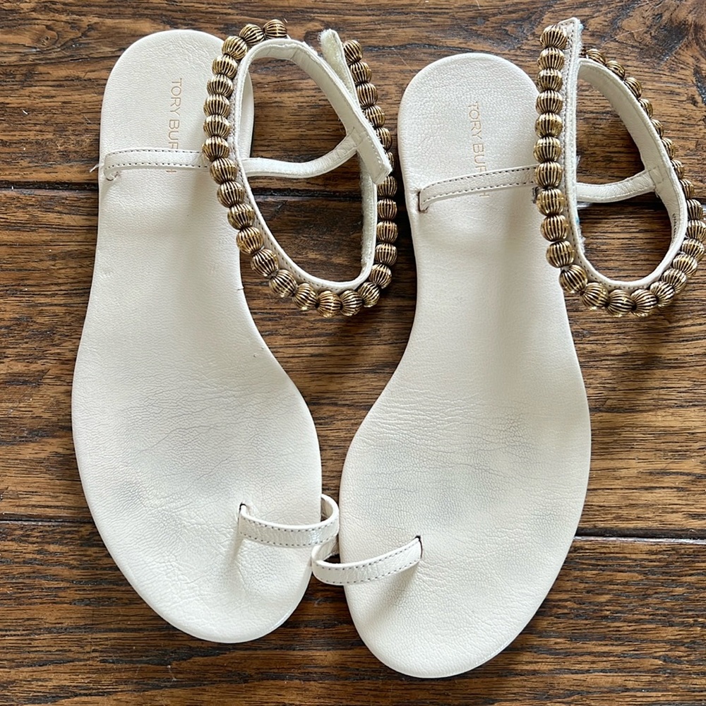 Tory Burch ankle beaded sandals 6.5